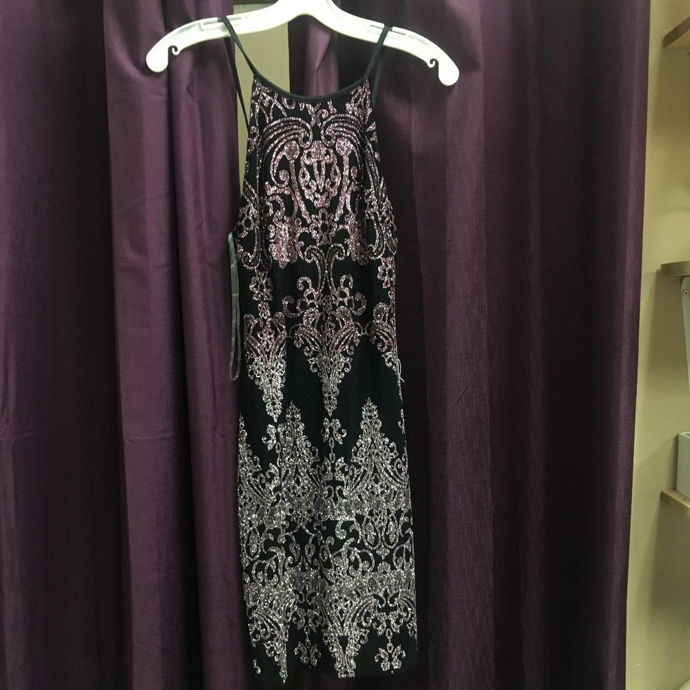 Pink and Black Glitter Dress